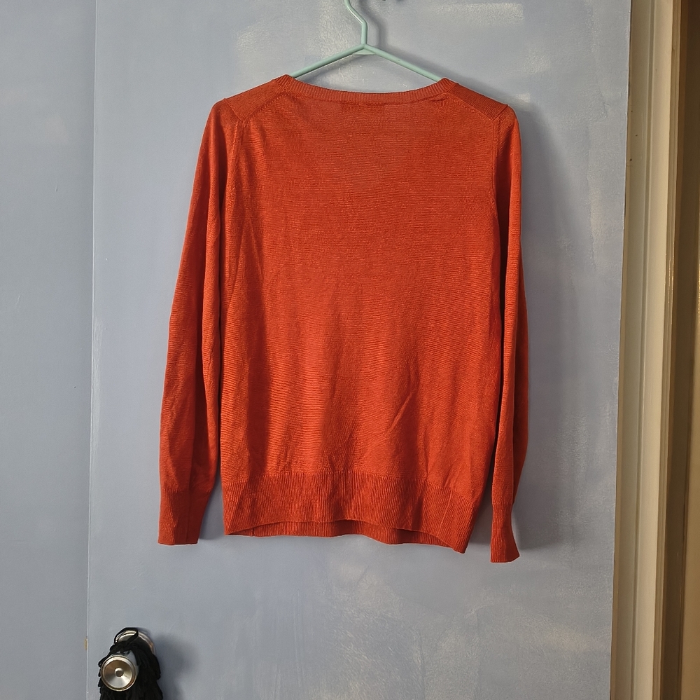 Loro Piana Rust Linen+ Silk V Neck Sweater 40 - Picture 5 of 7